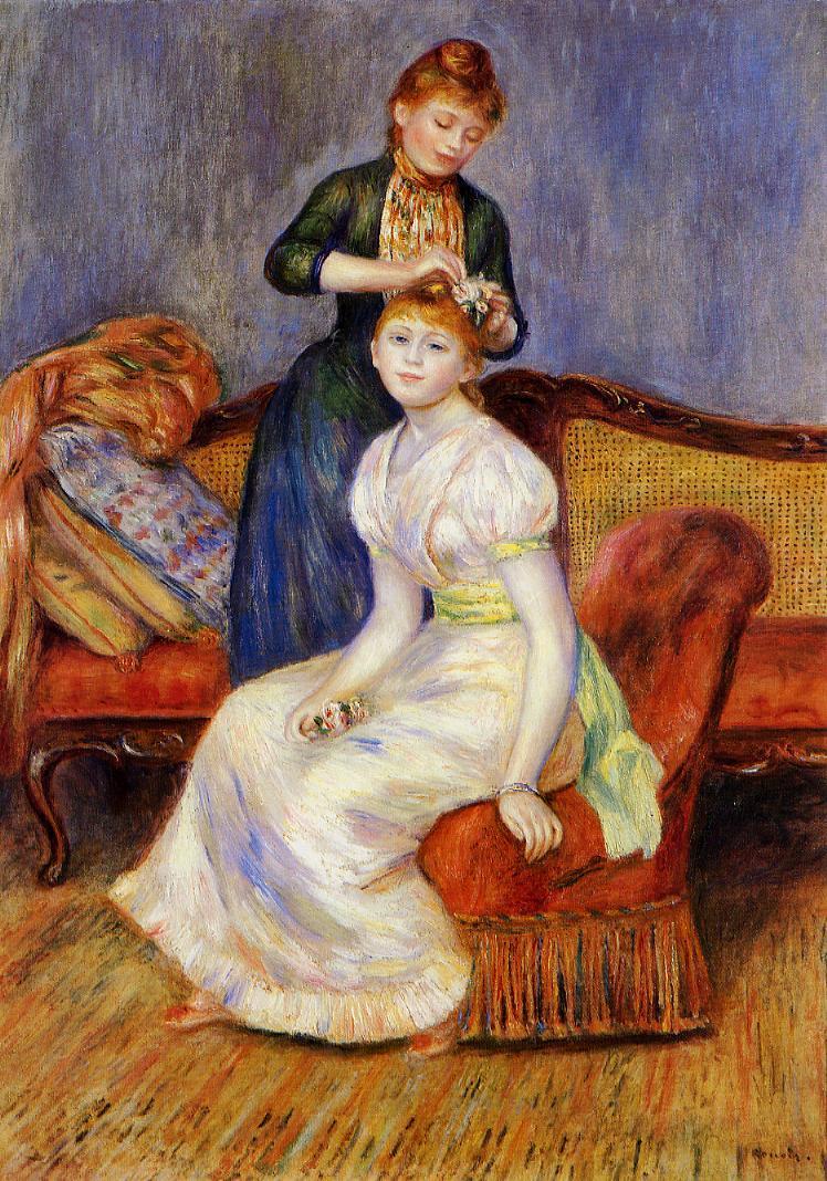 The Coiffure - Pierre-Auguste Renoir painting on canvas